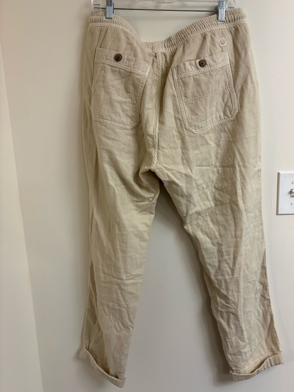 Marine Layer Saturday Beach Pants Men XL Natural Beige coastal soft cotton light - Picture 6 of 12